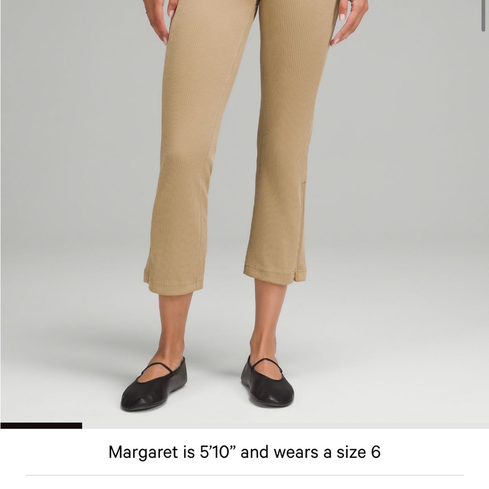 lululemon athletica Ribbed Cropped Pants in Beige - Picture 8 of 12